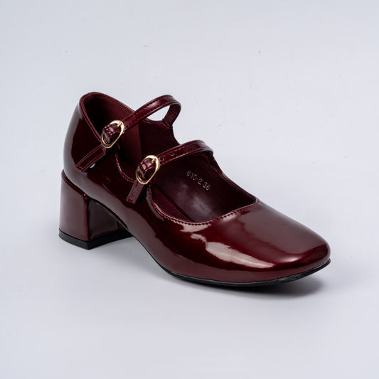 Looks Can Kill - Maroon Partywear Mary Janes