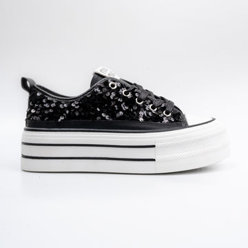 Party Shoes - Black Sequin Partywear Sneakers