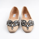 Shine Like A Diamond - Beige Partywear Ballerinas - view 4