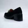 None Of Your Business - Black Block Heel Loafers