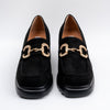 None Of Your Business - Black Block Heel Loafers