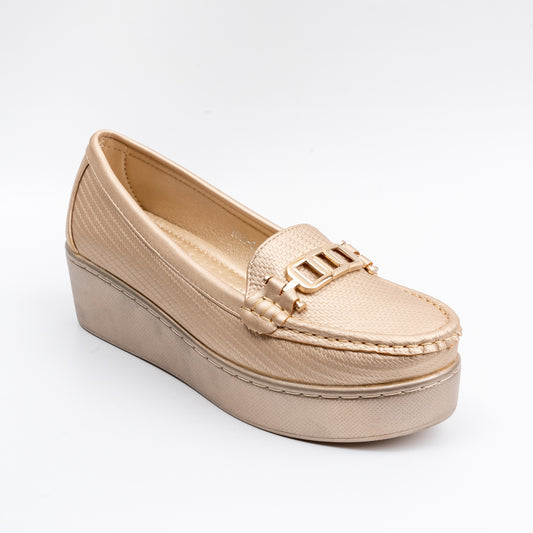 Boss Babe - Gold Partywear Loafers
