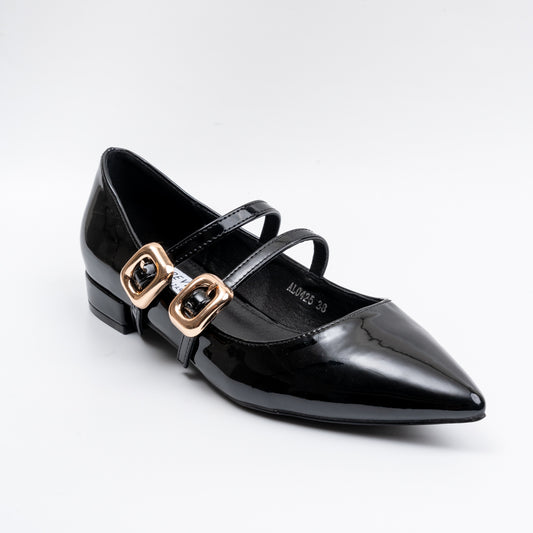 Pinterest Coded - Black Block Heel Ballerinas