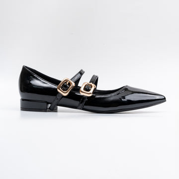 Pinterest Coded - Black Block Heel Ballerinas