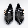 Pinterest Coded - Black Block Heel Ballerinas