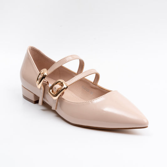 Pinterest Coded - Beige Block Heel Ballerinas