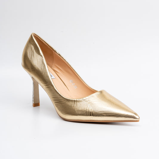 Simply Standout - Gold Pencil Heel Pumps