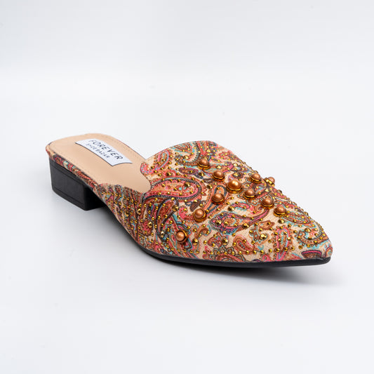 Pearly Gurly - Brown Partywear Mules