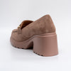 None Of Your Business - Brown Block Heel Loafers