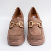 None Of Your Business - Brown Block Heel Loafers