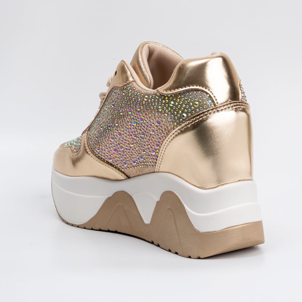Rock The Party - Gold Partywear Sneakers . - view 6