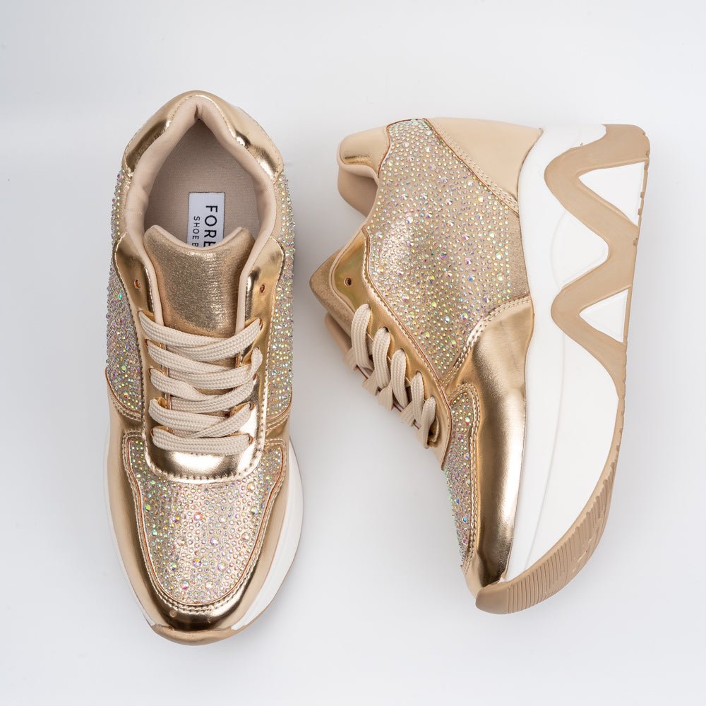 Rock The Party - Gold Partywear Sneakers . - view 4