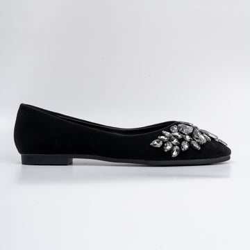 Shine Like A Diamond - Black Partywear Ballerinas
