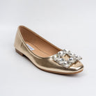Glistening Aura - Gold Partywear Ballerinas - view 2