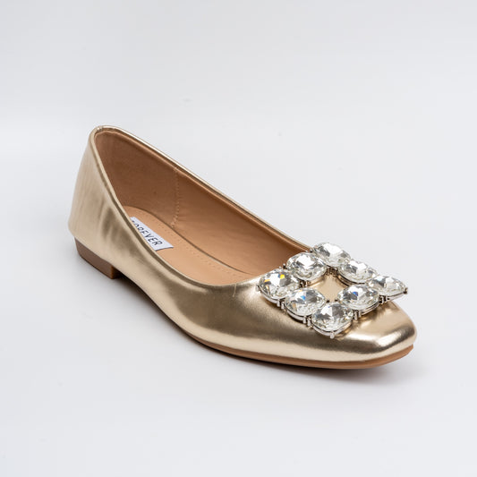 Glistening Aura - Gold Partywear Ballerinas