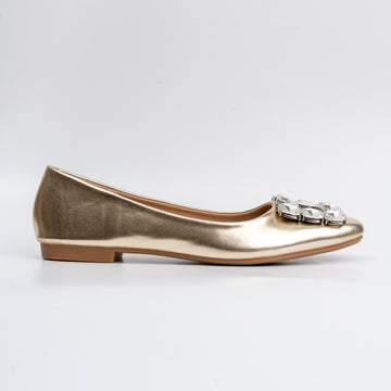 Glistening Aura - Gold Partywear Ballerinas