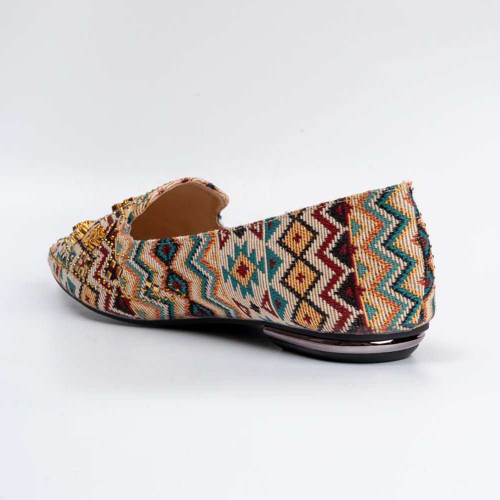 Aztec Lore - Brown Embellished Ballerina - view 3