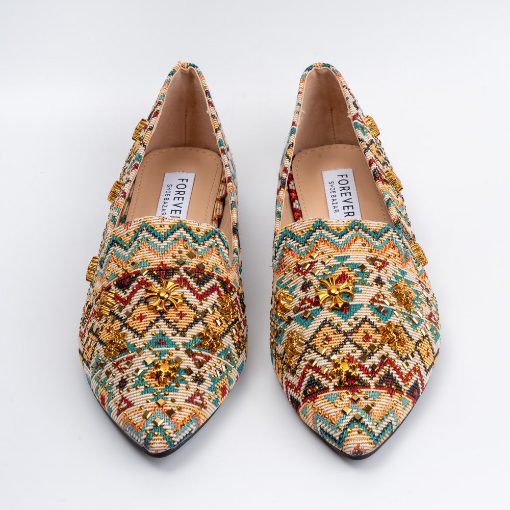 Aztec Lore - Brown Embellished Ballerina - view 4