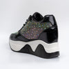 Rock The Party - Black Partywear Sneakers with Fancy Upper with Rhinestones