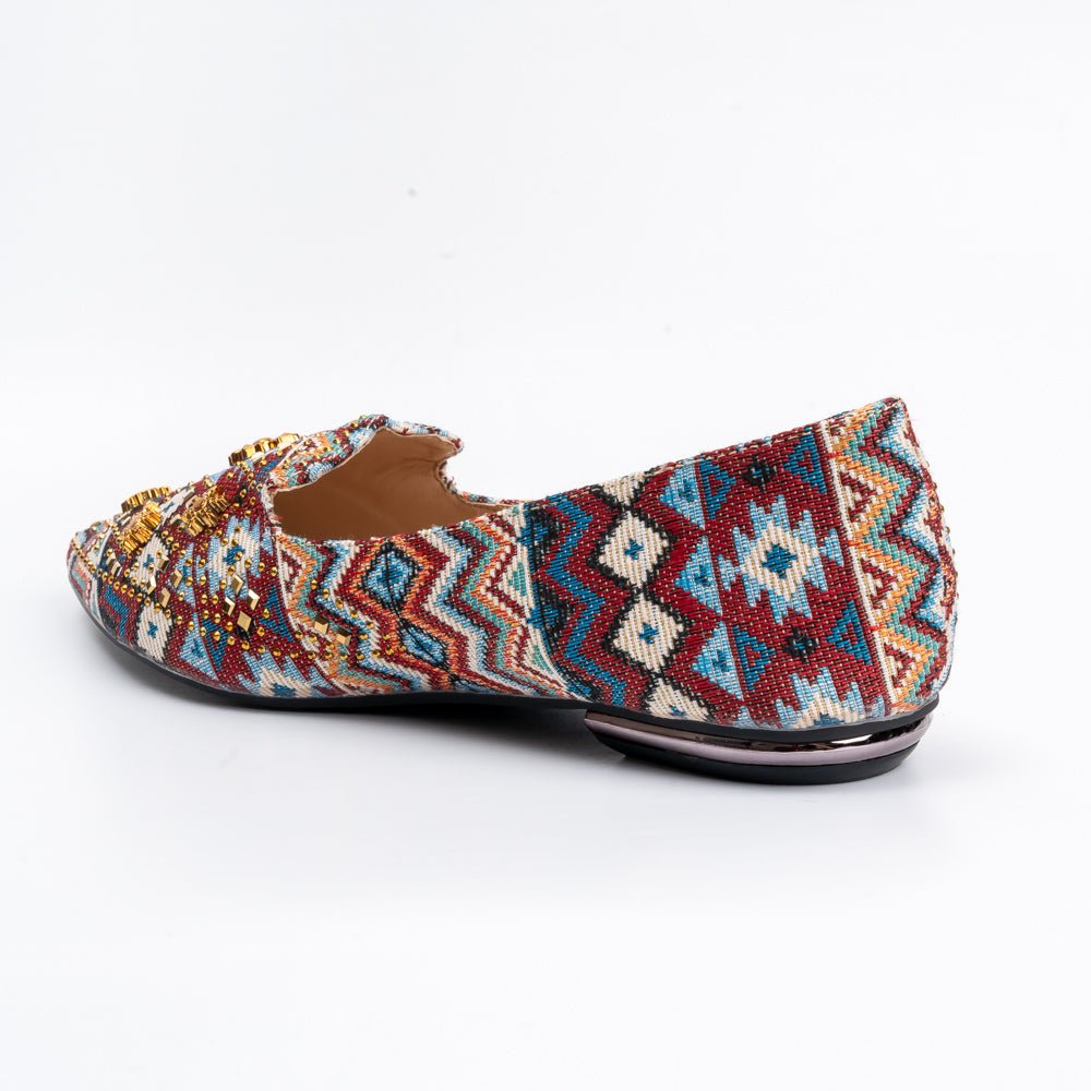 Aztec Lore - Maroon Embellished Ballerina - view 3
