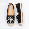 Diamante Flora - Black Embellished Partywear Loafers