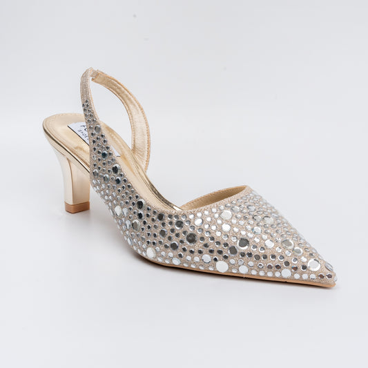 Reflect Your Aura - Gold Partywear Heels