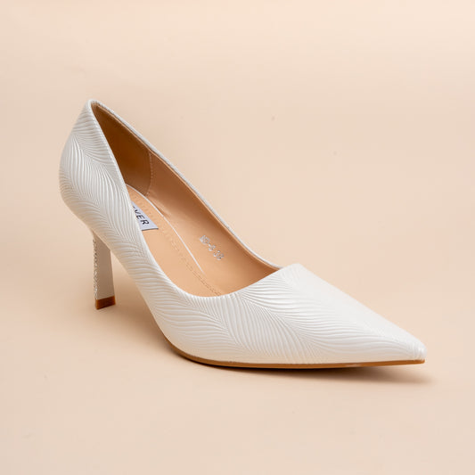 Simply Standout - White Pencil Heel Pumps