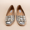 Glistening Aura - Silver Partywear Ballerinas