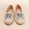 Diamante Flora - Beige Embellished Partywear Loafers