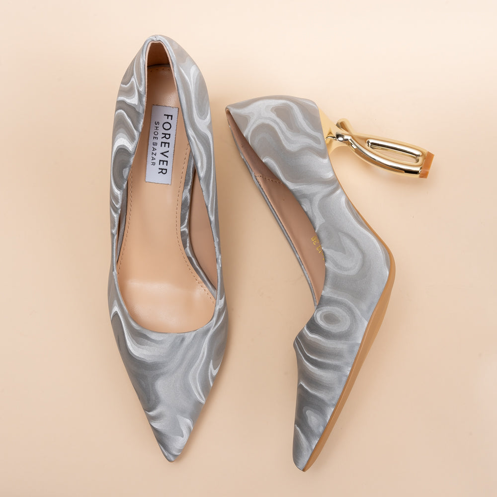 Not Your Usual - Silver Partywear Heels - view 5