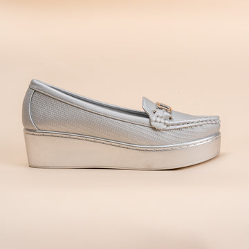 Boss Babe - Silver Partywear Loafers