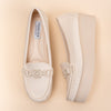 She Means Business - Beige Platform Heel Loafers