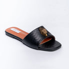 Dracarys - Black Faux Snake Skin Flats - view 2