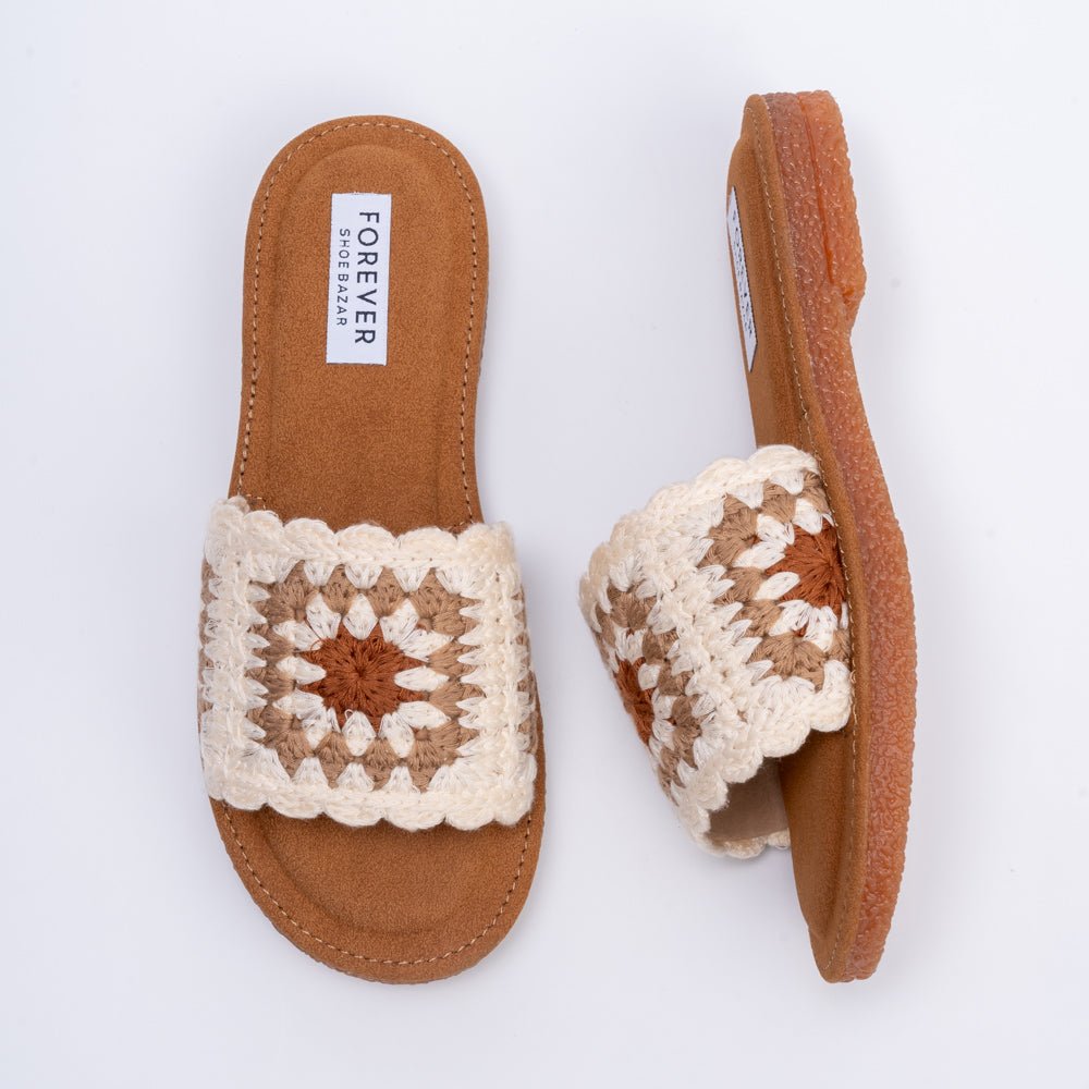 It's Casual Only - Beige Crochet Flats - view 7