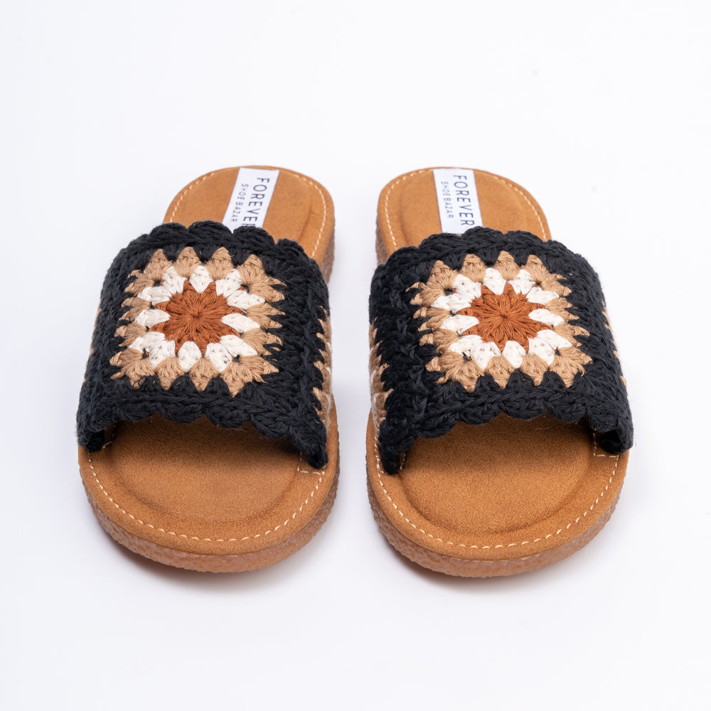 It's Casual Only - Black Crochet Flats - view 6