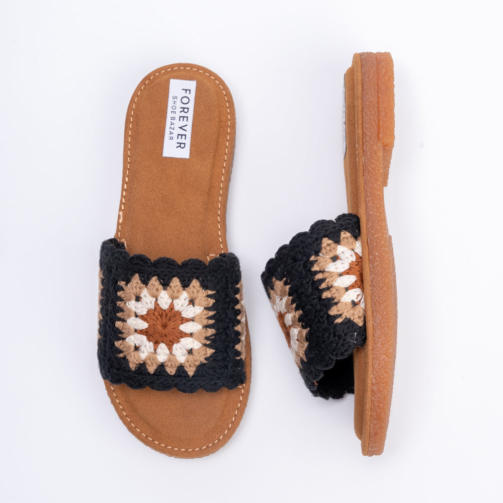 It's Casual Only - Black Crochet Flats - view 7