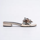 Flowers From Hell 2.o - Gold Elegant Small Heel Slipper