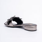 Flowers From Hell 2.o - Gun Metal Elegant Small Heel Slipper - view 3