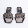 Flowers From Hell 2.o - Gun Metal Elegant Small Heel Slipper