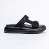 Eleven On Ten - Black Casual Slipper with Rhinestones