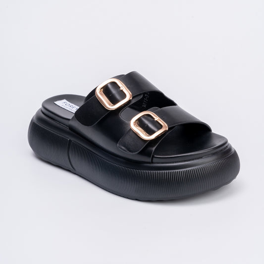 Step Into The Clouds - Black Casual Slipper