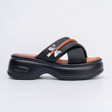 Nothing's Comfier - Black Casual Platform Heel