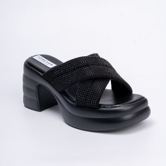 Where's My Wine?  - Black Partywear Block Heels