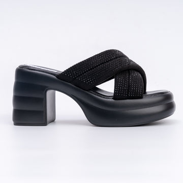 Where's My Wine?  - Black Partywear Block Heels