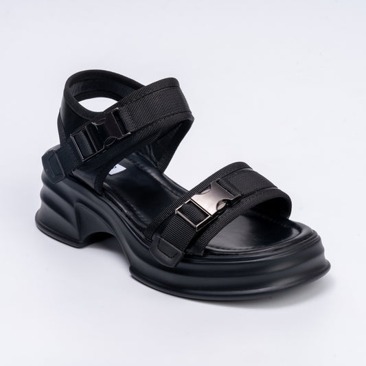 Ferociously Fashionable - Black Casual Sandal