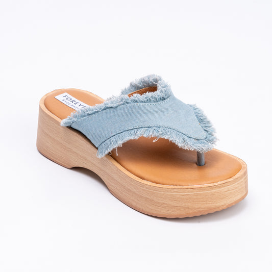 Denim Drift - Blue Casual Thong Slipper