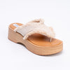 Denim Drift - Beige Casual Thong Slipper
