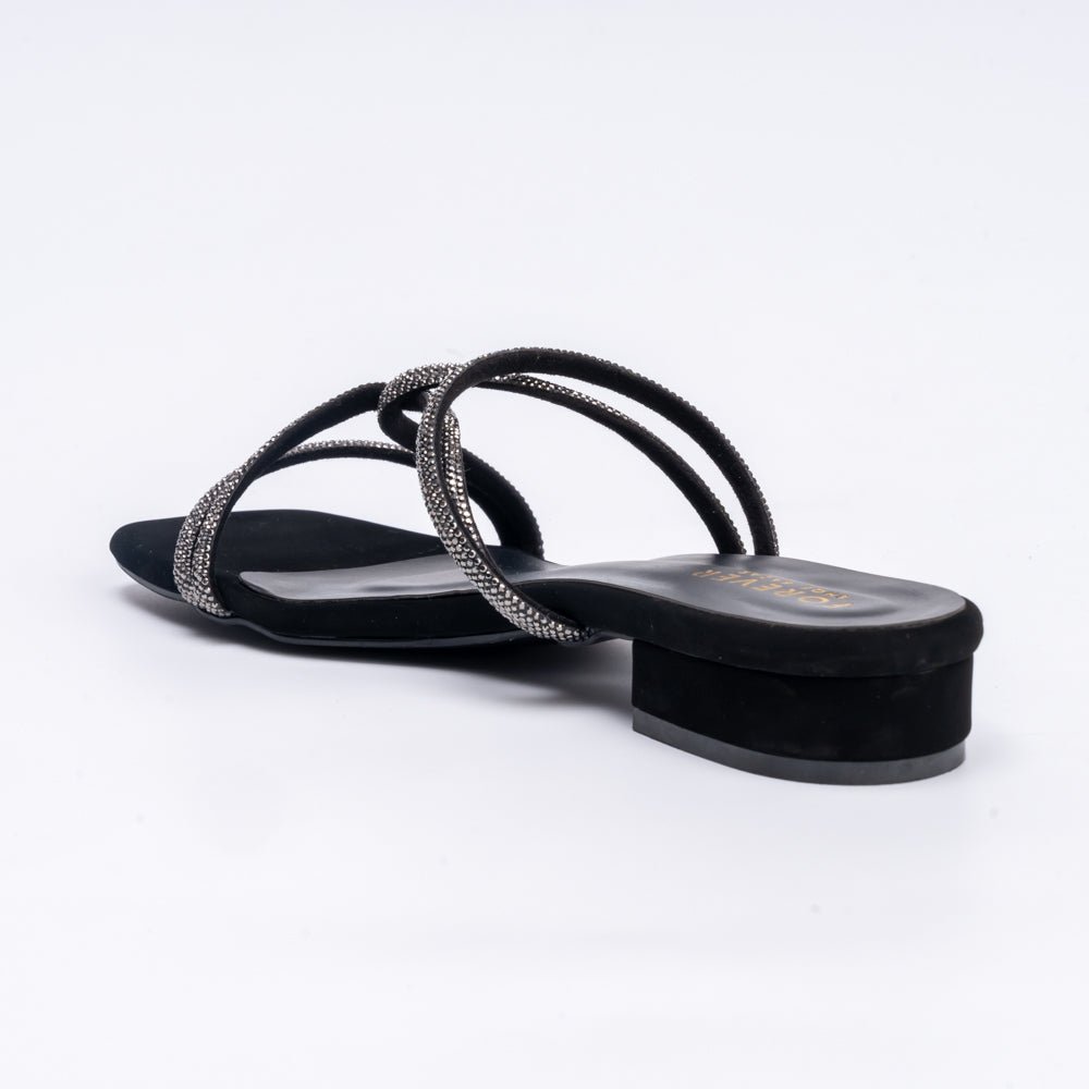 Do You Fancy? - Rhinestone Black Flats - view 5