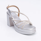 Catch You Never - Silver Partywear Sandal - view 2