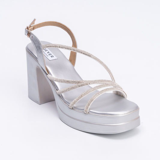 Catch You Never - Silver Partywear Sandal